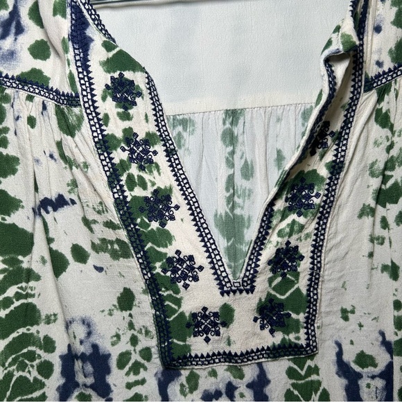 ba&sh Green Blue Patterned Iris Blouse women’s small boho fall career artsy bold - Picture 4 of 10